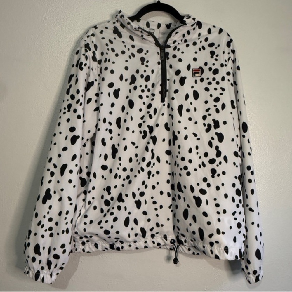 Fila Disney Dalmatian Black & White Print Windbreaker Jacket. Sz L.